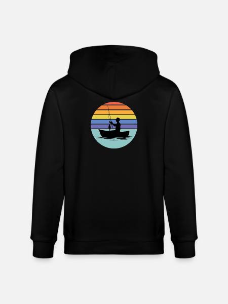 fishing, fisherman, fishing rod - Stanley/Stella CULTIVATOR  Unisex Organic Hooded Jacket - black