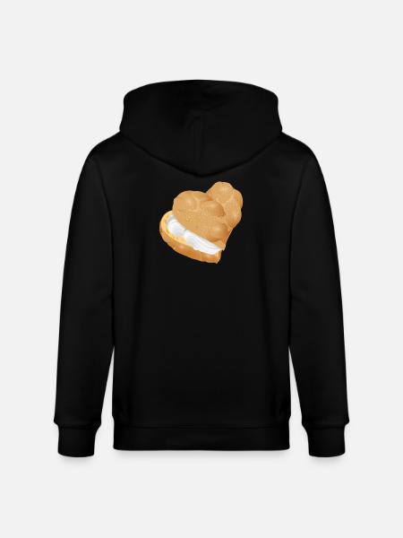 Mit Sahne gefülltes Windbeutel Herz - Stanley/Stella Unisex Bio-Kapuzenjacke CULTIVATOR  - Schwarz