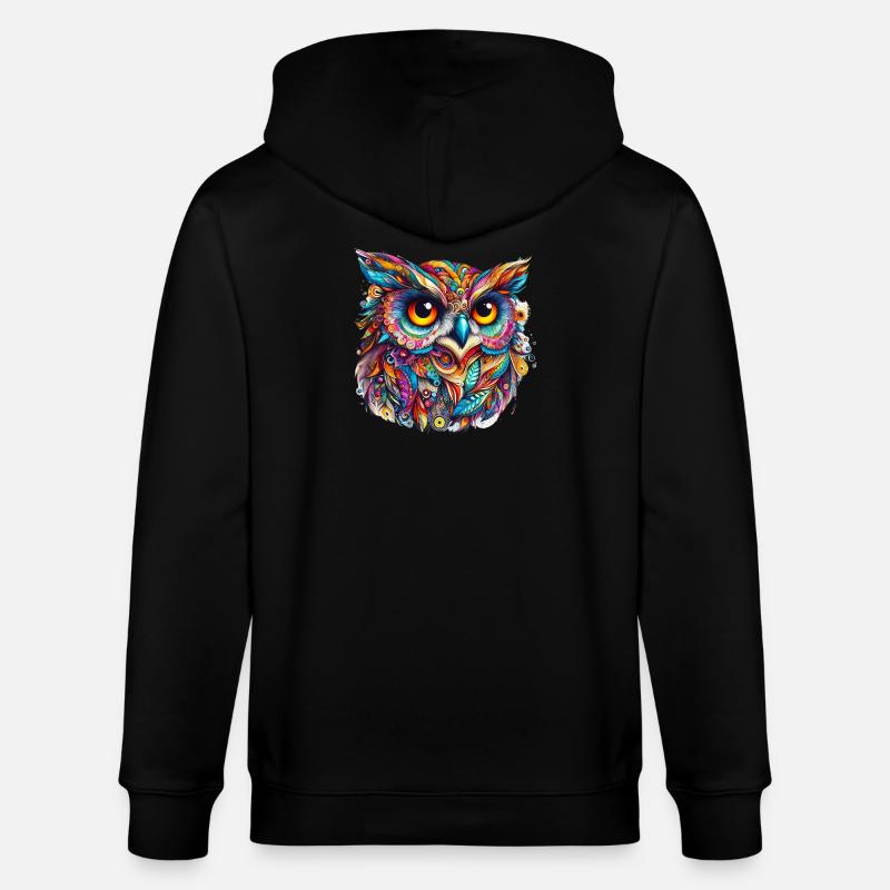 Eule - Stanley/Stella Unisex Bio-Kapuzenjacke CULTIVATOR - Schwarz
