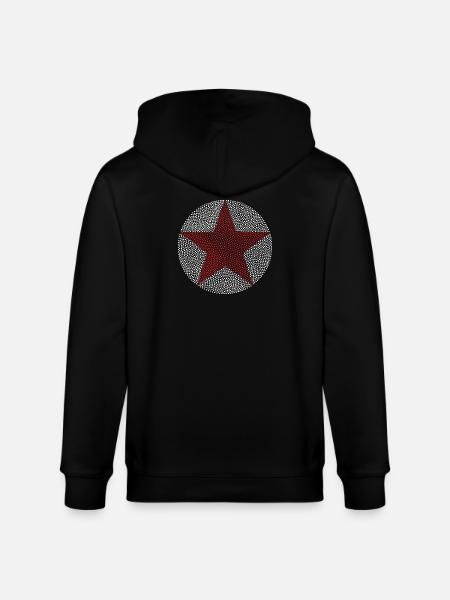 Star in a circle - Stanley/Stella CULTIVATOR Unisex Organic Hooded Jacket - black