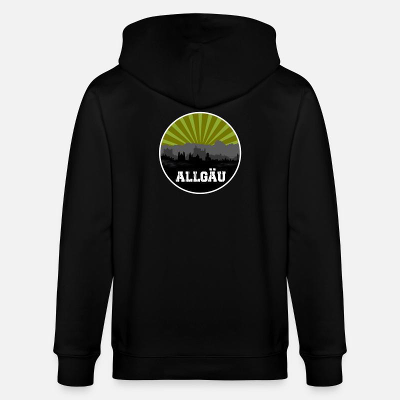 Allgäu Retro Skyline - Veste à capuche bio CULTIVATOR Stanley/Stella Unisexe - noir