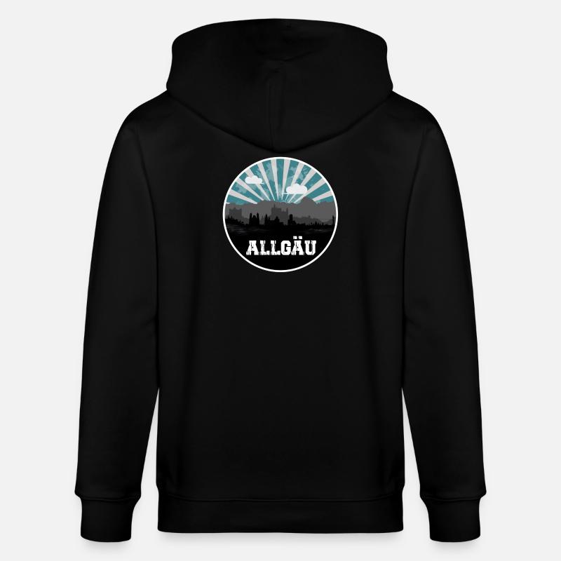 Allgäu Blue Hour Skyline - Stanley/Stella CULTIVATOR  Unisex Organic Hooded Jacket - black