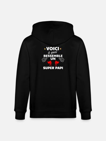 Message humoristique pour super papi - Veste à capuche bio CULTIVATOR Stanley/Stella Unisexe - noir