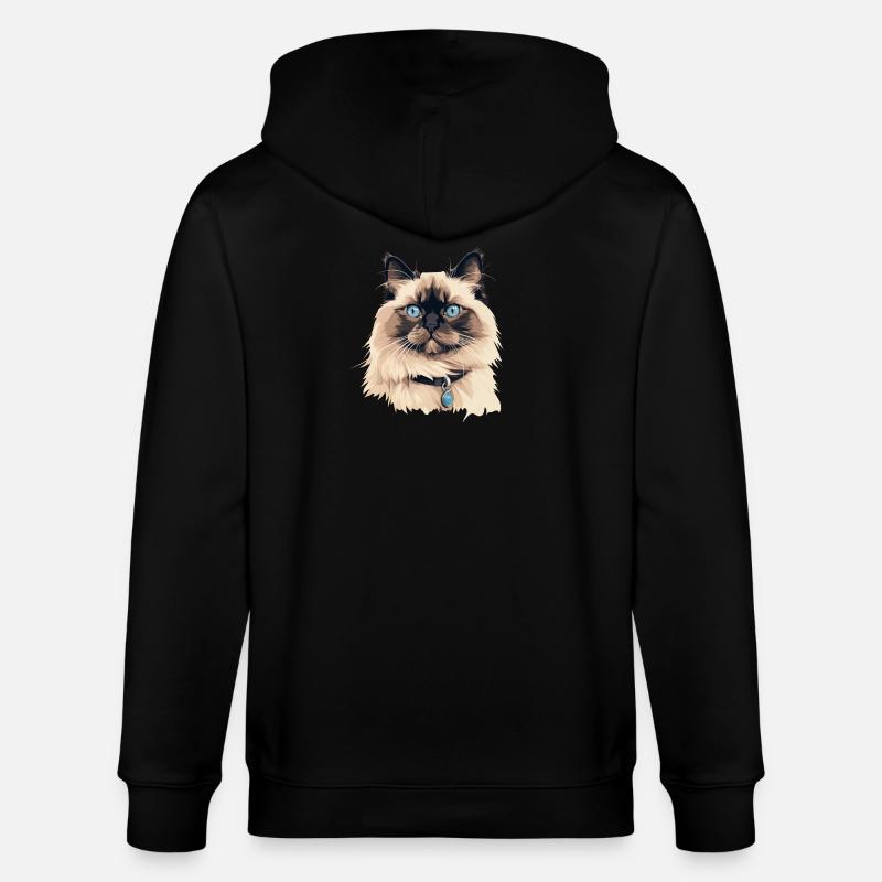 Tête de chat Ragdoll - Veste à capuche bio CULTIVATOR Stanley/Stella Unisexe - noir
