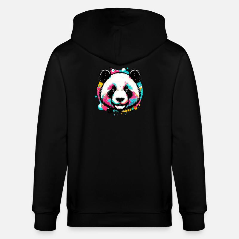 Panda - Veste à capuche bio CULTIVATOR Stanley/Stella Unisexe - noir