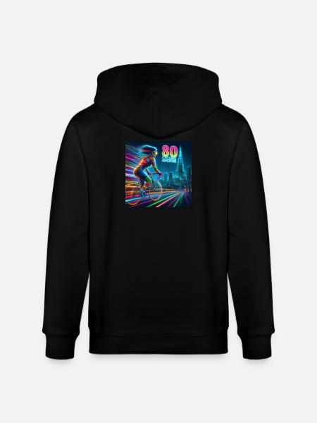 Neon 80 Cycling Adventure - Stanley/Stella CULTIVATOR  Unisex Organic Hooded Jacket - black