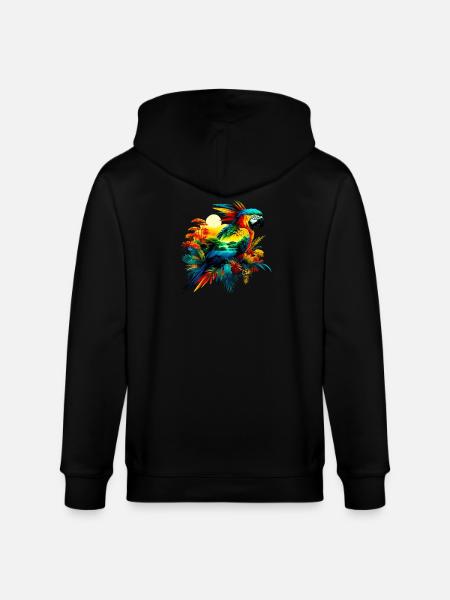 Perroquet - Veste à capuche bio CULTIVATOR Stanley/Stella Unisexe - noir