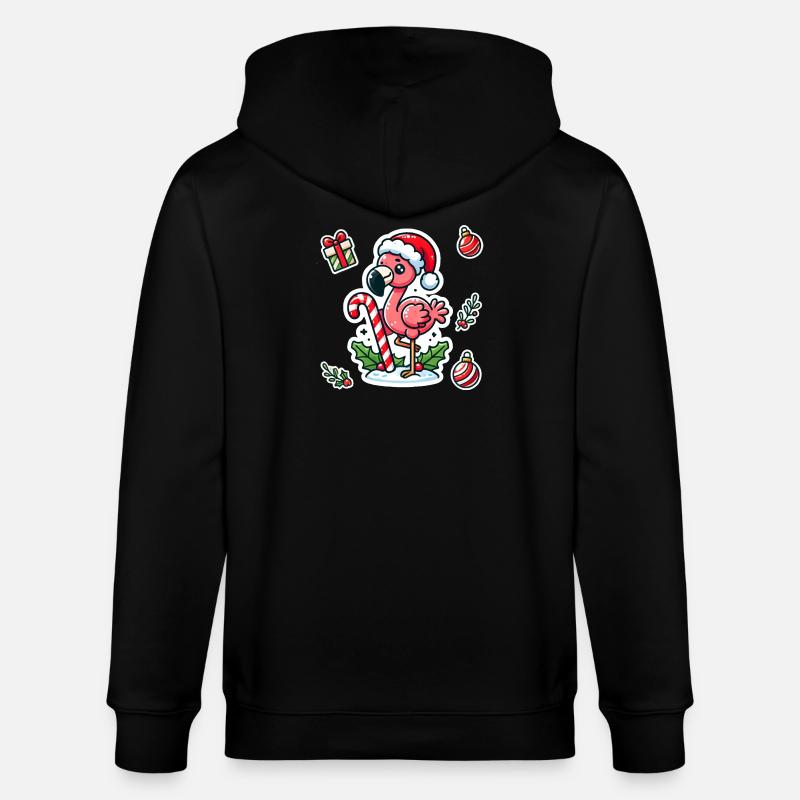 Festive Flamingo Fun - Stanley/Stella Unisex Bio-Kapuzenjacke CULTIVATOR  - Schwarz