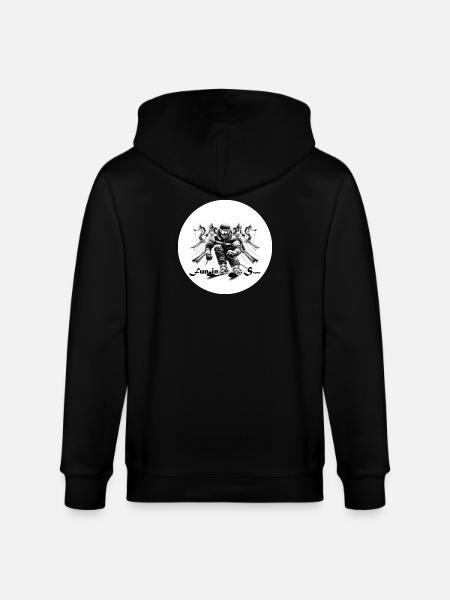 Fun im Schnee: Dynamische Skifahrer-Szene - Stanley/Stella Unisex Bio-Kapuzenjacke CULTIVATOR  - Schwarz