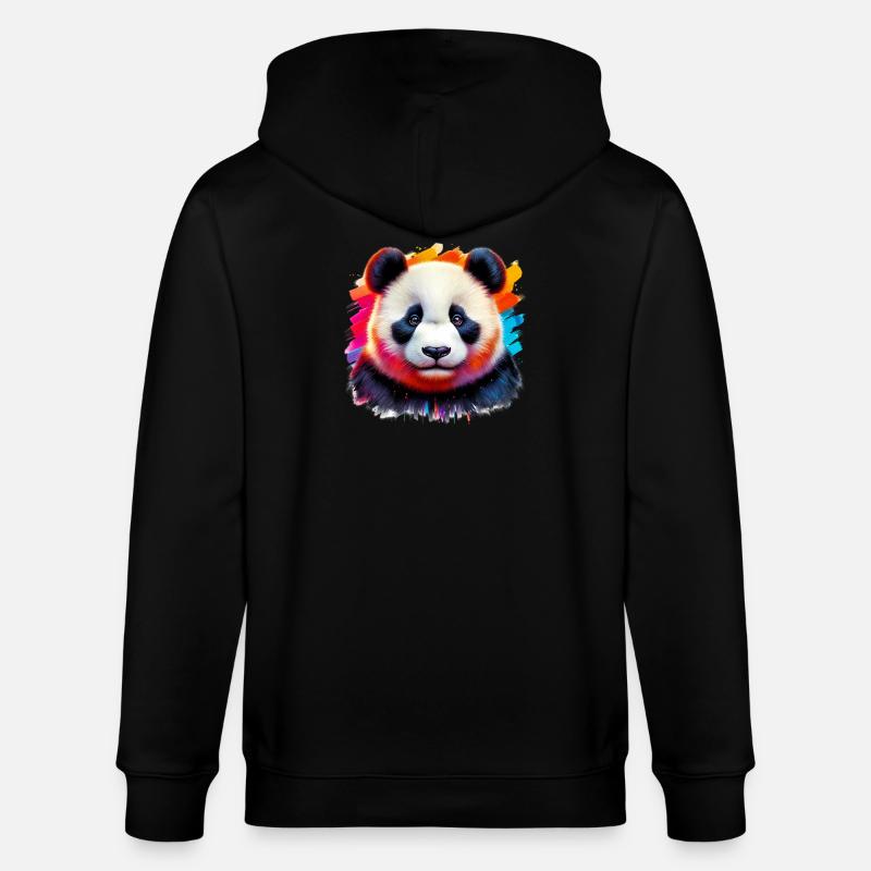Panda - Veste à capuche bio CULTIVATOR Stanley/Stella Unisexe - noir