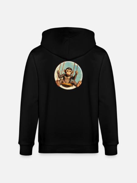 Monkey swing – stay relaxed! - Stanley/Stella CULTIVATOR  Unisex Organic Hooded Jacket - black