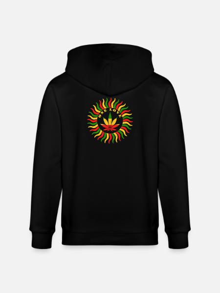 Vibrant Cannabis Love Emblem - Stanley/Stella CULTIVATOR  Unisex Organic Hooded Jacket - black
