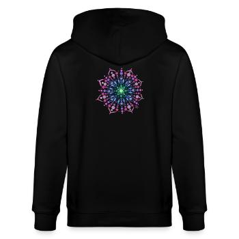 Mandala Liebe - Stanley/Stella Unisex Bio-Kapuzenjacke CULTIVATOR  - Schwarz - Hinten - Anna (173cm)