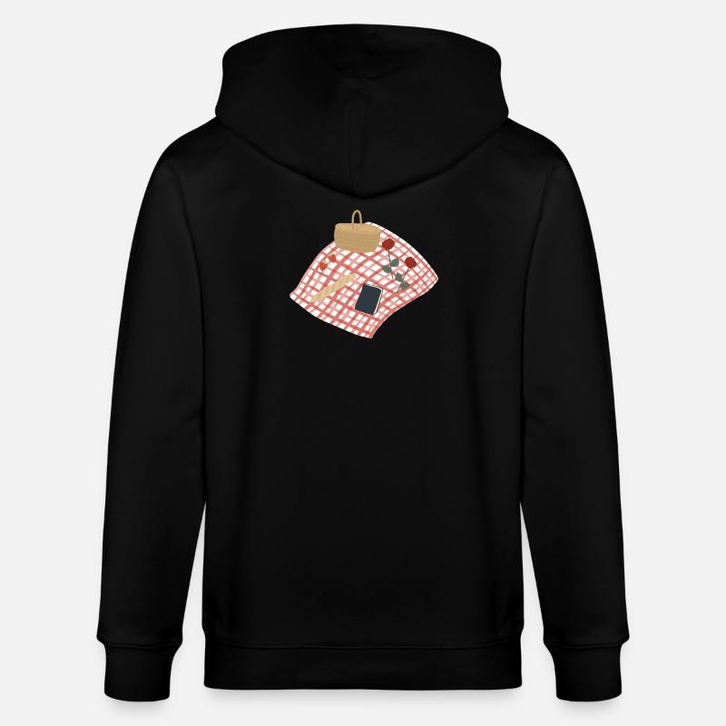 Rustikale Picknickszene Illustration - Stanley/Stella Unisex Bio-Kapuzenjacke CULTIVATOR  - Schwarz