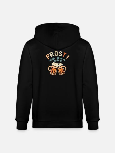 PROST! – Bavarian-style foam beer mugs - Stanley/Stella CULTIVATOR Unisex Organic Hooded Jacket - black