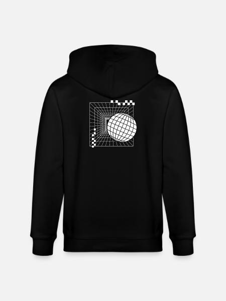 Futuristic Geometric Sphere Design - Stanley/Stella CULTIVATOR Unisex Organic Hooded Jacket - black