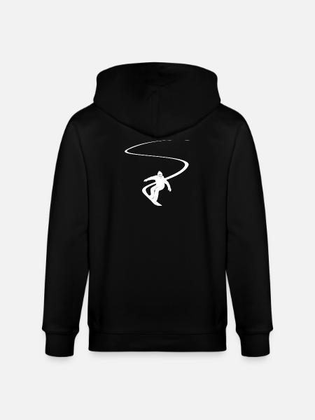 Snowboarder Slalom Deep Snow Downhill Snowboard - Stanley/Stella CULTIVATOR Unisex Organic Hooded Jacket - black