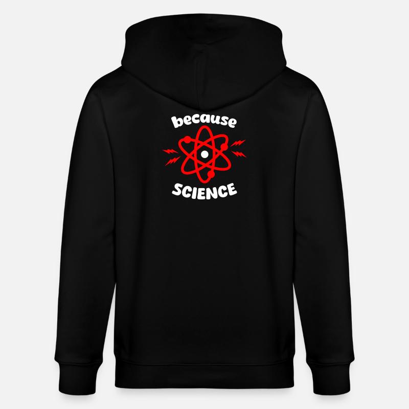 Because Science Atom Rouge - Veste à capuche bio CULTIVATOR Stanley/Stella Unisexe - noir