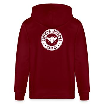 Imker Bienenzüchter Bienen Bienenzucht Geschenk - Stanley/Stella Unisex Bio-Kapuzenjacke CULTIVATOR  - Burgunderrot - Hinten - Anna (173cm)