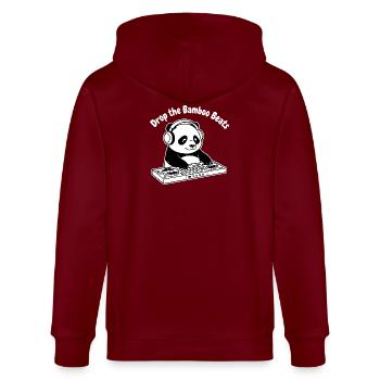 Bamboo Beats Panda DJ - Veste à capuche bio CULTIVATOR Stanley/Stella Unisexe - bordeaux - Dos - Anna (173cm)