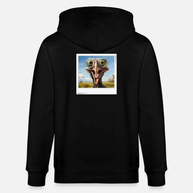 Exzentrischer Vogel mit Brillengläsern - Stanley/Stella Unisex Bio-Kapuzenjacke CULTIVATOR  - Schwarz