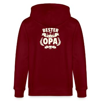 Best Grandpa - Stanley/Stella CULTIVATOR  Unisex Organic Hooded Jacket - burgundy - Back - Anna (173cm)
