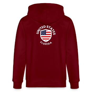 Flaggenschild USA Florida - Stanley/Stella Unisex Bio-Kapuzenjacke CULTIVATOR  - Burgunderrot - Hinten - Anna (173cm)