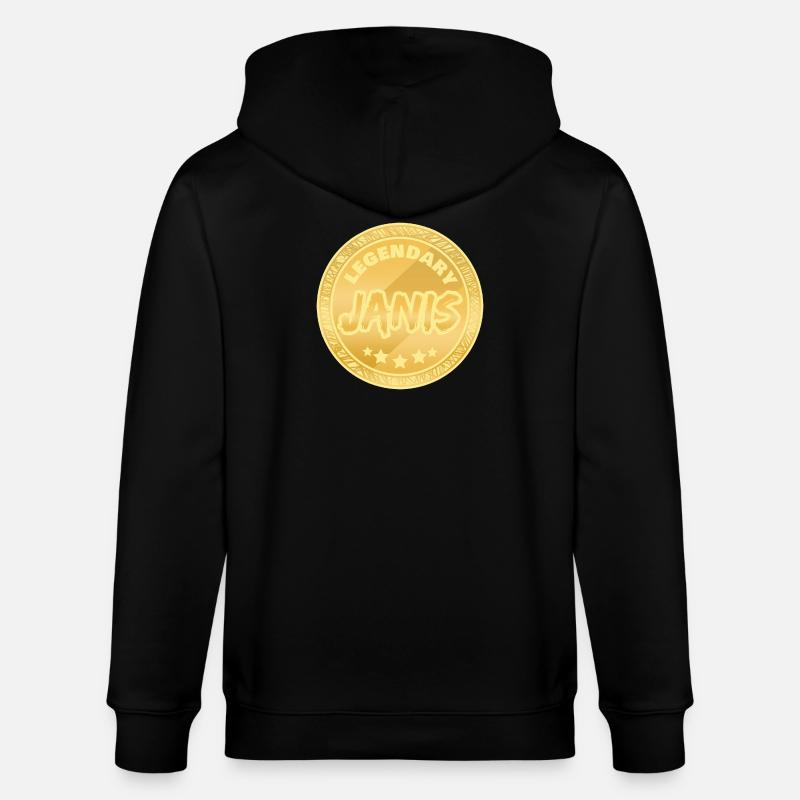 Janis as a first name - Stanley/Stella CULTIVATOR  Unisex Organic Hooded Jacket - black