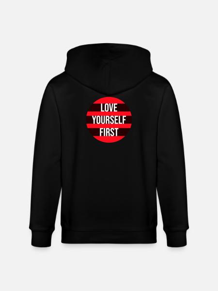 Love Yourself First Self-Love Self-Care - Stanley/Stella CULTIVATOR Unisex Organic Hooded Jacket - black