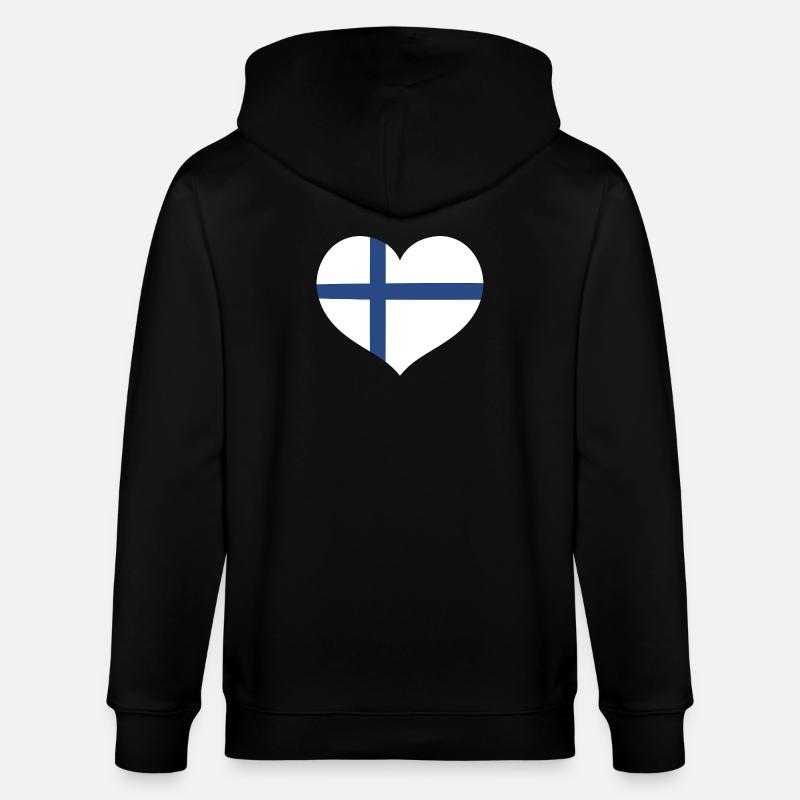 Finnlands Flaggenherz - Stanley/Stella Unisex Bio-Kapuzenjacke CULTIVATOR - Schwarz