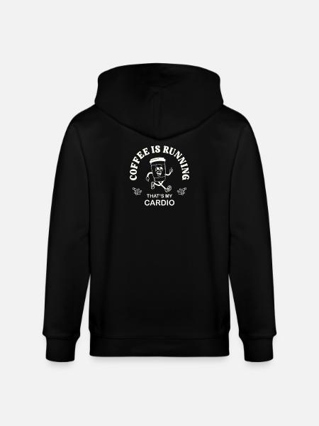 Coffee Is Running – Kaffeetrinker Spruch retro - Stanley/Stella Unisex Bio-Kapuzenjacke CULTIVATOR  - Schwarz