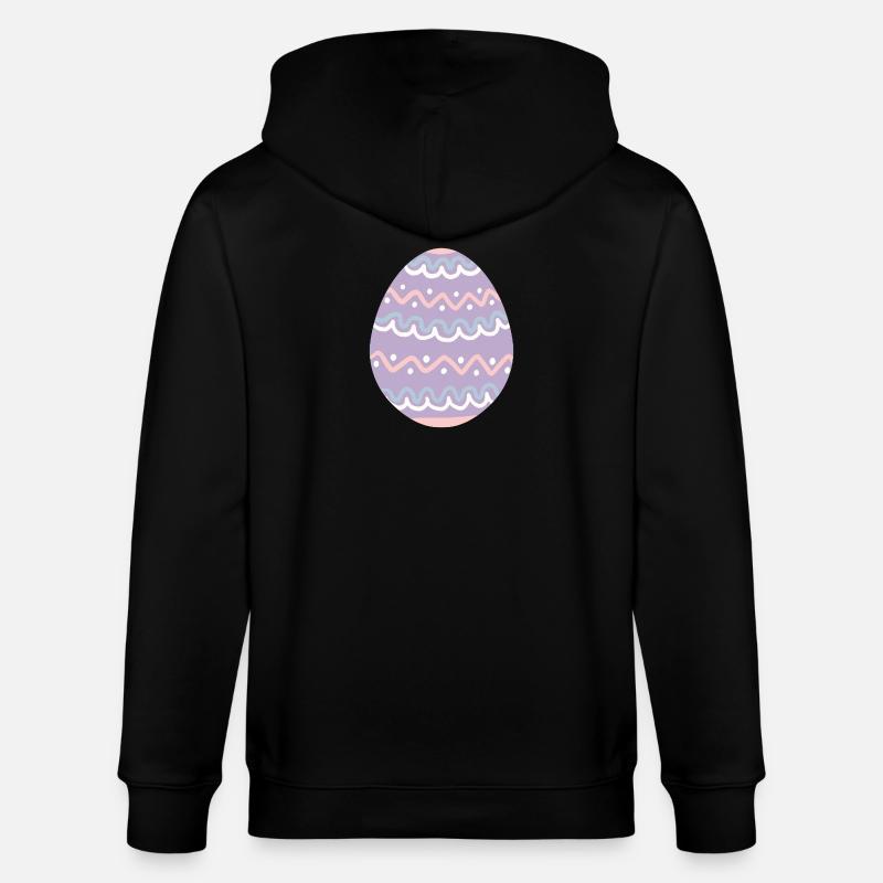 Pastel Wavy Easter Egg - Stanley/Stella CULTIVATOR  Unisex Organic Hooded Jacket - black