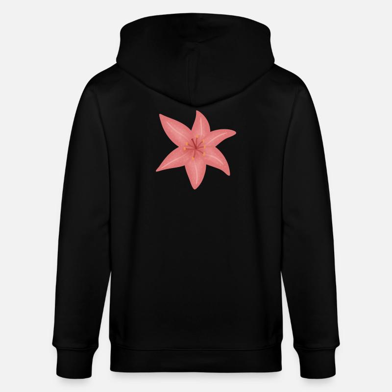 Illustration de fleur de lys rose - Veste à capuche bio CULTIVATOR Stanley/Stella Unisexe - noir