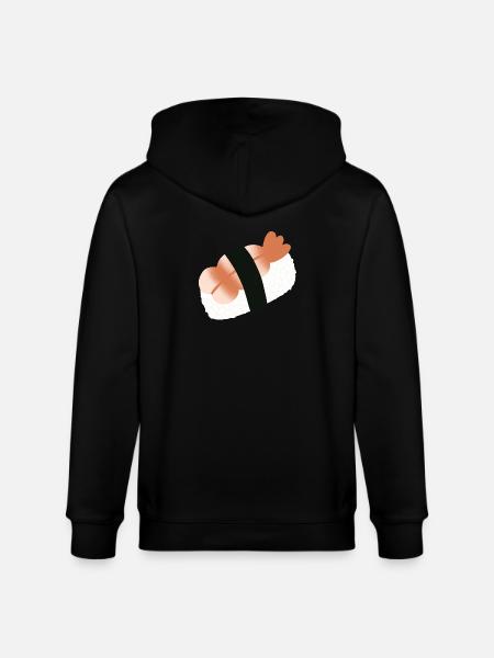 Shrimp Nigiri Minimalist Sushi - Stanley/Stella CULTIVATOR Unisex Organic Hooded Jacket - black