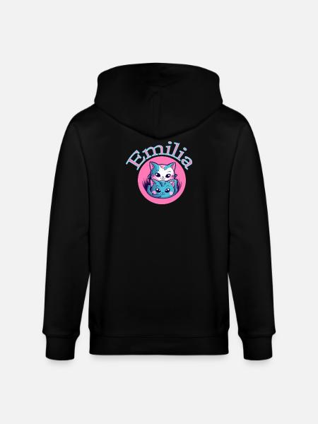 Emilia Cat Duet - Stanley/Stella CULTIVATOR  Unisex Organic Hooded Jacket - black