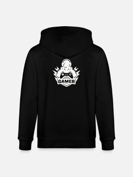 gamer_logo - Veste à capuche bio CULTIVATOR Stanley/Stella Unisexe - noir