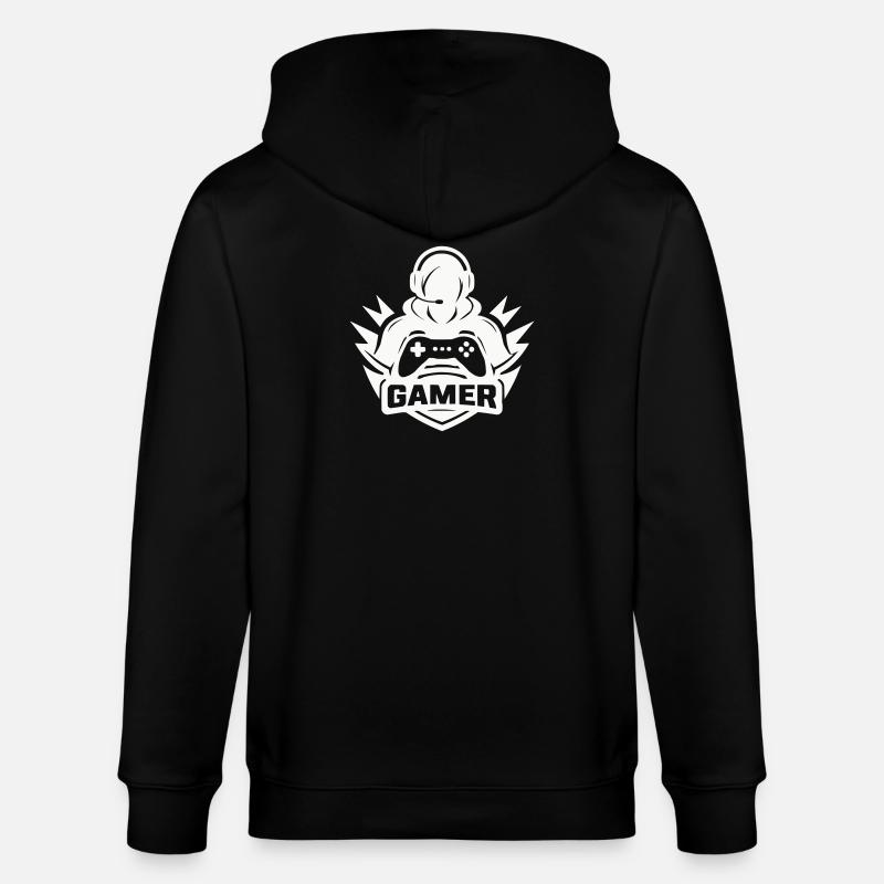 gamer_logo - Stanley/Stella Unisex Bio-Kapuzenjacke CULTIVATOR  - Schwarz