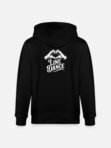 Line Dance Heart Logo - Stanley/Stella CULTIVATOR  Unisex Organic Hooded Jacket - black