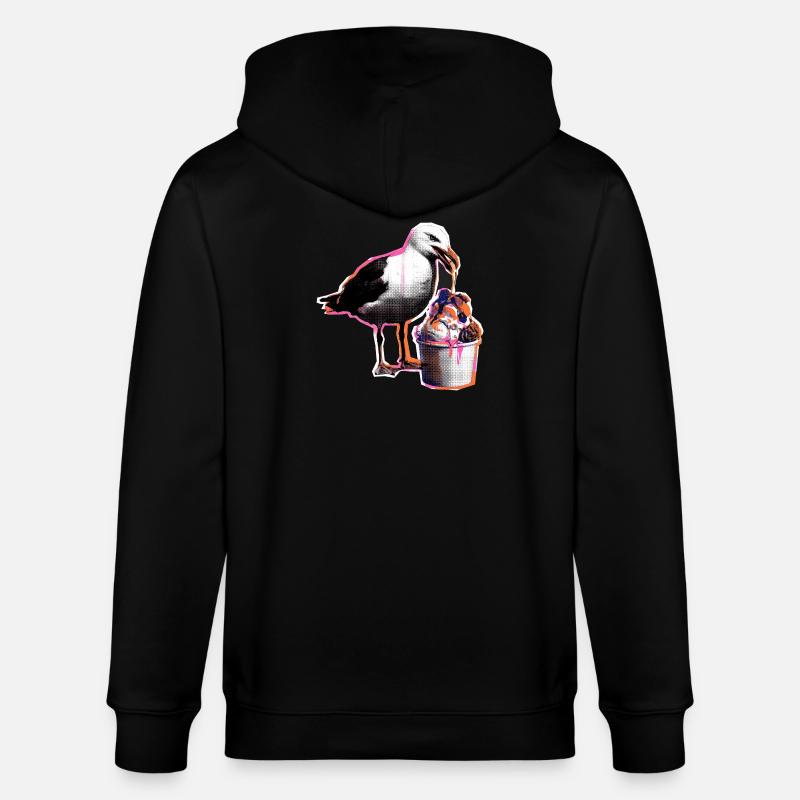Möwe Isst Eis - Stanley/Stella Unisex Bio-Kapuzenjacke CULTIVATOR  - Schwarz