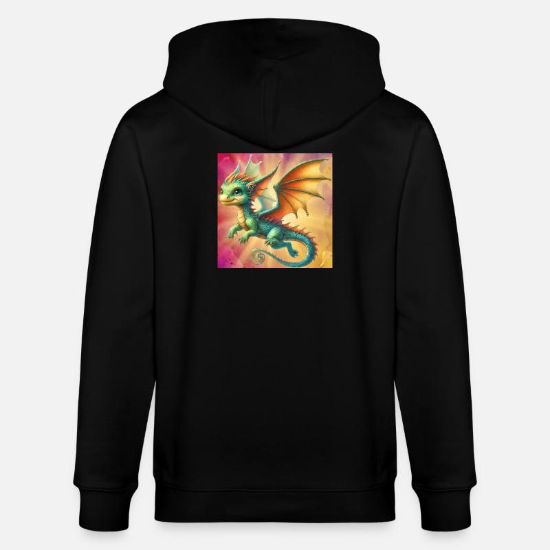 Drache - Stanley/Stella Unisex Bio-Kapuzenjacke CULTIVATOR  - Schwarz