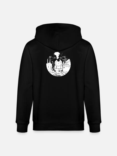 Railway Sketch - Stanley/Stella CULTIVATOR Unisex Organic Hooded Jacket - black