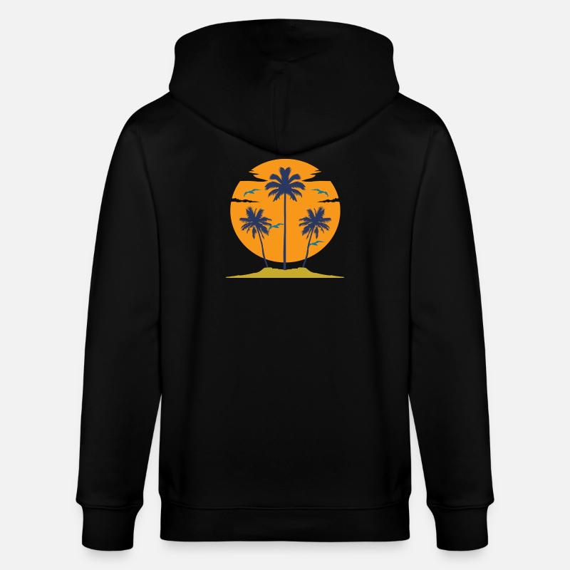 Palm Beach Birds - Stanley/Stella Unisex Bio-Kapuzenjacke CULTIVATOR - Schwarz