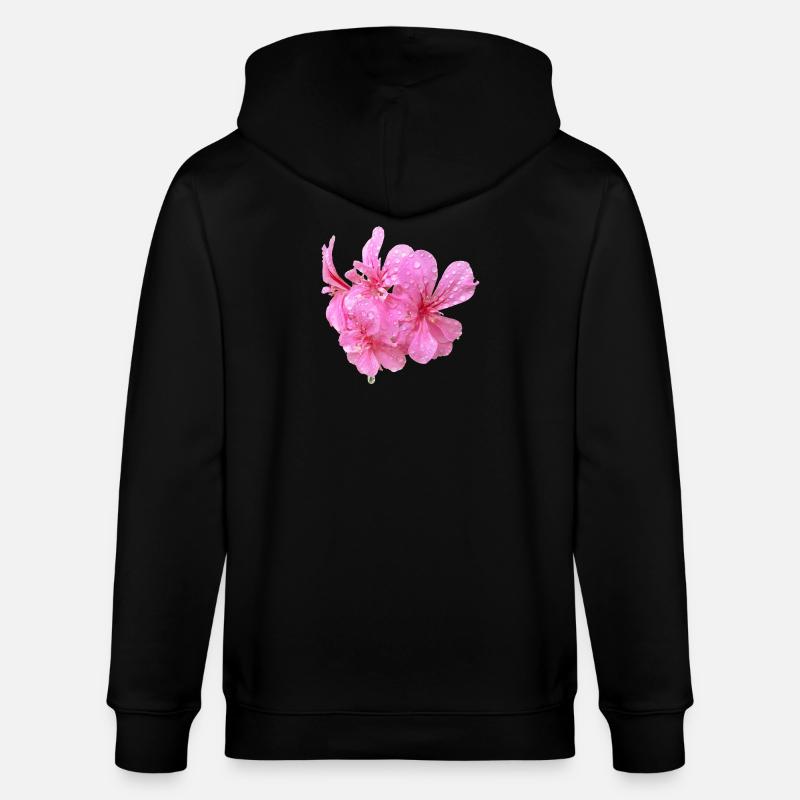 Vibrant_Pink_Geranium_Flowers - Veste à capuche bio CULTIVATOR Stanley/Stella Unisexe - noir