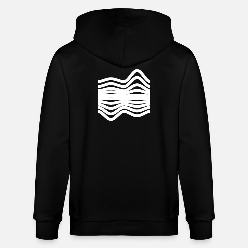 Waves Pattern - Stanley/Stella CULTIVATOR Unisex Organic Hooded Jacket - black