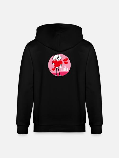 Alles Liebe! Verschenke echte Herzlichkeit.❤️ - Stanley/Stella Unisex Bio-Kapuzenjacke CULTIVATOR - Schwarz