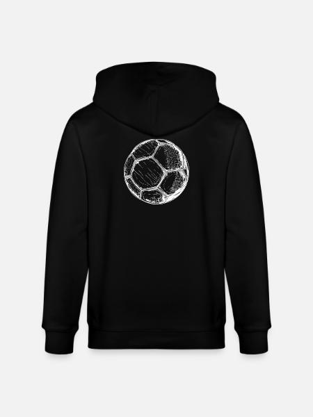 Fußball Ball Zeichnung - Stanley/Stella Unisex Bio-Kapuzenjacke CULTIVATOR - Schwarz