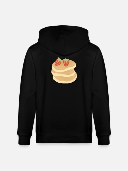 Strawberry Pancake Stack - Stanley/Stella CULTIVATOR Unisex Organic Hooded Jacket - black