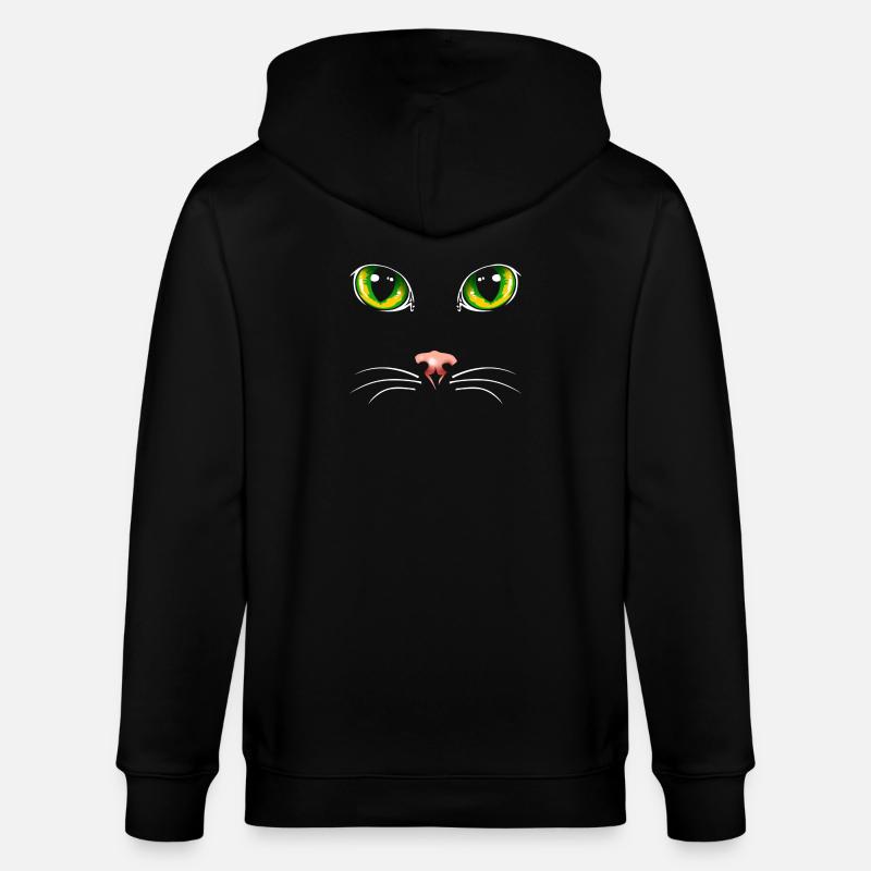 Yeux de chat noir - Veste à capuche bio CULTIVATOR Stanley/Stella Unisexe - noir