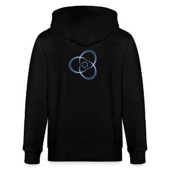 Atom - Cellular five - Stanley/Stella Unisex Bio-Kapuzenjacke CULTIVATOR  - Schwarz - Hinten - Anna (173cm)