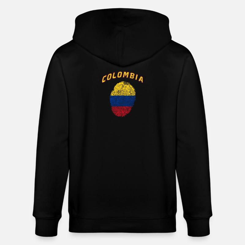 Colombie Empreinte digitale / Cadeau drapeau - Veste à capuche bio CULTIVATOR Stanley/Stella Unisexe - noir